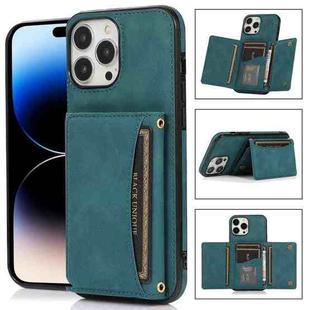 For iPhone 14 Pro Max Three-fold Leather Phone Case (Blue)