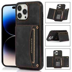 For iPhone 14 Pro Three-fold Leather Phone Case(Black)