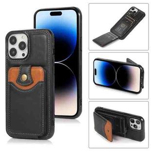 For iPhone 14 Pro Soft Skin Wallet Bag Phone Case(Black)