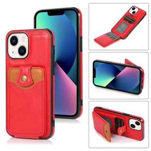 For iPhone 14 Soft Skin Wallet Bag Phone Case (Red)