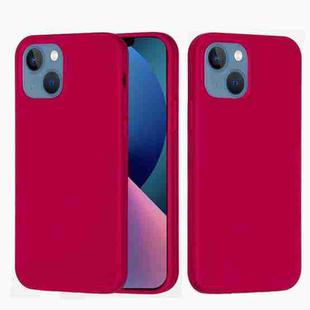 For iPhone 14 Solid Color Silicone Phone Case (Rose Red)