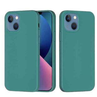 For iPhone 14 Solid Color Silicone Phone Case (Pine Needle Green)