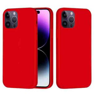 For iPhone 14 Pro Solid Color Silicone Phone Case(Red)