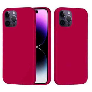 For iPhone 14 Pro Solid Color Silicone Phone Case(Rose Red)