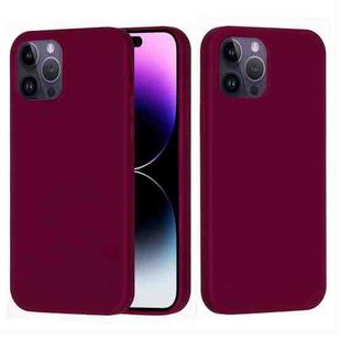 For iPhone 14 Pro Max Solid Color Silicone Phone Case (Violet)