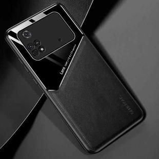 For Xiaomi Poco M4 Pro 4G All-inclusive Leather + Organic Glass Protective Case(Black)
