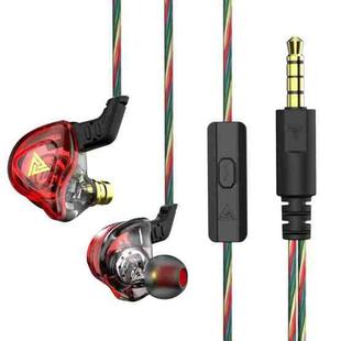 QKZ DMX Sports In-ear HIFI 3.5mm Wired Control Earphone with Mic(Black Red)