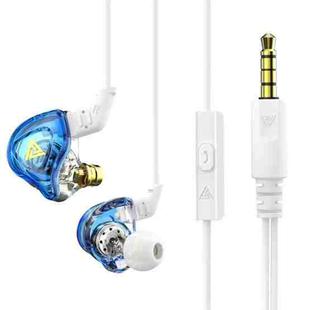 QKZ DMX Sports In-ear HIFI 3.5mm Wired Control Earphone with Mic(Transparent Blue)