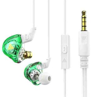 QKZ DMX Sports In-ear HIFI 3.5mm Wired Control Earphone with Mic(Transparent Green)