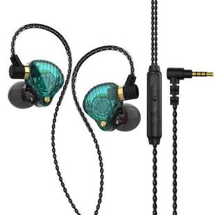 QKZ SK3 3.5mm Sports In-ear Wired HIFI Bass Stereo Sound Earphone with Mic(Green Black)