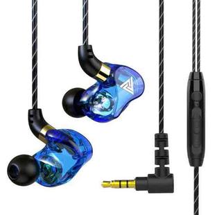 QKZ SK7 3.5mm Sports In-ear Copper Driver Wired HIFI Stereo Earphone with Mic(Dark Blue)