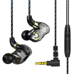 QKZ SK7 3.5mm Sports In-ear Copper Driver Wired HIFI Stereo Earphone with Mic(Black)