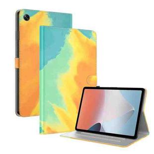 For OPPO Pad Air Watercolor Pattern Flip Leather Tablet Case(Autumn Leaves)