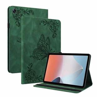 For OPPO Pad Air Butterfly Flower Embossed Leather Tablet Case(Green)