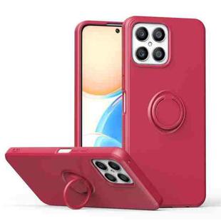 For Honor X8 Ring Kickstand Silicone Phone Case(Hawthorn Red)