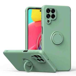 For Samsung Galaxy M53 5G Ring Kickstand Silicone Phone Case(Mint Green)