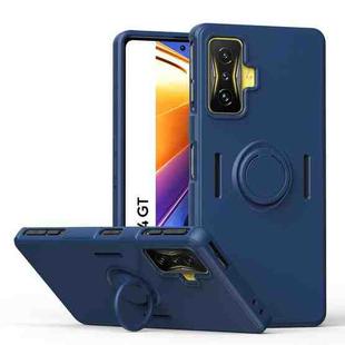 For Xiaomi Poco F4 GT Ring Kickstand Silicone Phone Case(Blue)