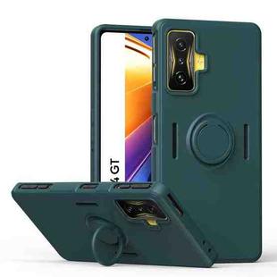 For Xiaomi Poco F4 GT Ring Kickstand Silicone Phone Case(Army Green)