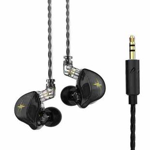 QKZ ZXT Sports In-ear Wired Control Plug HIFI Stereo Stage Monitor Earphone, Style:Standard Version(Black)