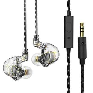 QKZ ZXT Sports In-ear Wired Control Plug HIFI Stereo Stage Monitor Earphone, Style:with Mic(Transparent)