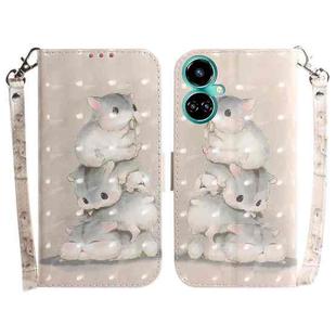 For Tecno Camon 19 3D Colored Horizontal Flip Leather Phone Case(Squirrels)