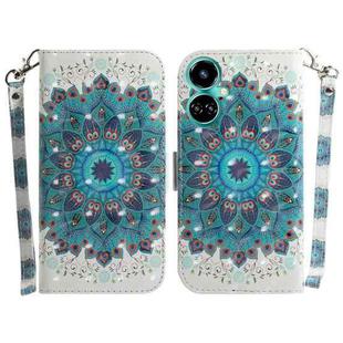 For Tecno Camon 19 3D Colored Horizontal Flip Leather Phone Case(Peacock Wreath)