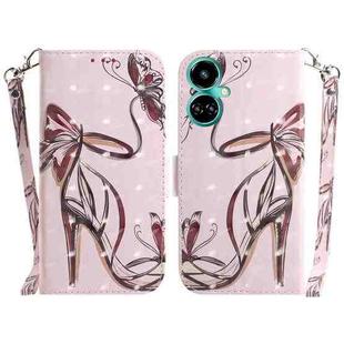 For Tecno Camon 19 3D Colored Horizontal Flip Leather Phone Case(Butterfly High-heeled)