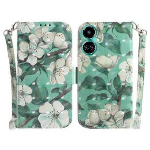 For Tecno Camon 19 Pro 5G 3D Colored Horizontal Flip Leather Phone Case(Watercolor Flower)