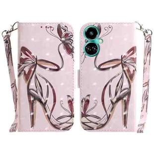 For Tecno Camon 19 Pro 5G 3D Colored Horizontal Flip Leather Phone Case(Butterfly High-heeled)