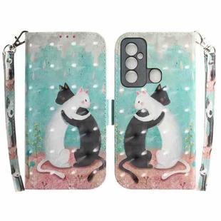 For Tecno Spark 6 GO 3D Colored Horizontal Flip Leather Phone Case(Black White Cat)