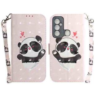 For Tecno Spark 6 GO 3D Colored Horizontal Flip Leather Phone Case(Heart Panda)