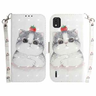 For Nokia C2 2nd Edition 3D Colored Horizontal Flip Leather Phone Case(Cute Cat)