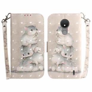 For Nokia C21 3D Colored Horizontal Flip Leather Phone Case(Squirrels)