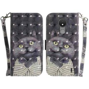 For Nokia C21 3D Colored Horizontal Flip Leather Phone Case(Hug Cat)