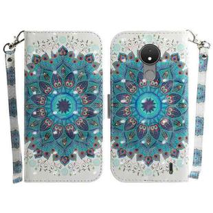 For Nokia C21 3D Colored Horizontal Flip Leather Phone Case(Peacock Wreath)