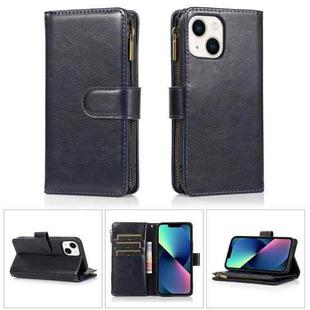 For iPhone 14 Multifunctional 9 Card Slots Leather Case (Black)