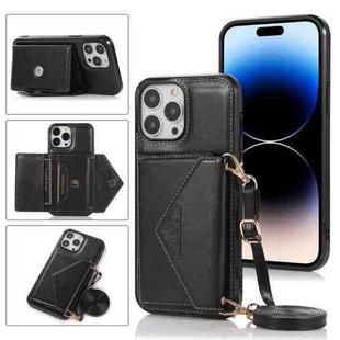 For iPhone 14 Pro Max Cross-body Card Bag Phone Case (Black)