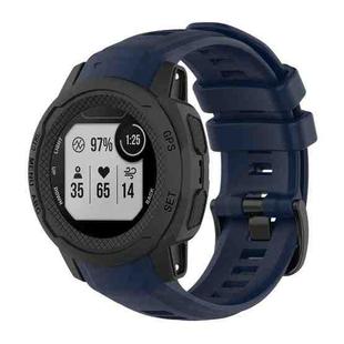 For Garmin Instinct 2S Solid Color Silicone Sports Watch Band(Navy Blue)