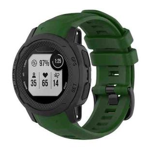 For Garmin Instinct 2S Solid Color Silicone Sports Watch Band(Army Green)