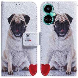 For Tecno Camon 19 Pro 5G Coloured Drawing Leather Phone Case(Pug)