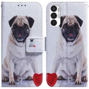 For Tecno Pova 3 LE7 Coloured Drawing Leather Phone Case(Pug)