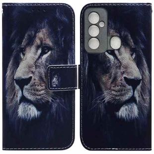 For Tecno Spark 6 GO Coloured Drawing Leather Phone Case(Lion)
