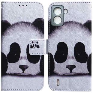 For Tecno Pop 6 No Fingerprints Coloured Drawing Leather Phone Case(Panda)