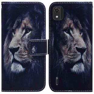 For Nokia C2 2nd Edition Coloured Drawing Leather Phone Case(Lion)