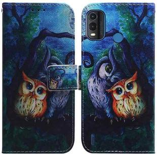 For Nokia G11 Plus Coloured Drawing Leather Phone Case(Oil Painting Owl)