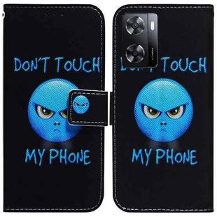 For OPPO A57 2022 4G/A57 2022 5G/Realme Q5i/Realme V23 5G/Realme Narzo 50 5G/A77 5G  Coloured Drawing Leather Phone Case(Anger)