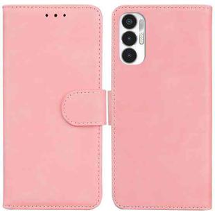 For Tecno Pova 3 LE7 Skin Feel Pure Color Flip Leather Phone Case(Pink)