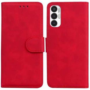 For Tecno Pova 3 LE7 Skin Feel Pure Color Flip Leather Phone Case(Red)