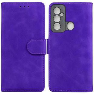 For Tecno Spark 6 GO Skin Feel Pure Color Flip Leather Phone Case(Purple)