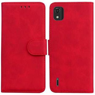 For Nokia C2 2nd Edition Skin Feel Pure Color Flip Leather Phone Case(Red)